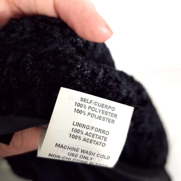 Connected Apparel Velvet Open Front Long Sleeve Cardigan Jacket Black Si… - Picture 6 of 6